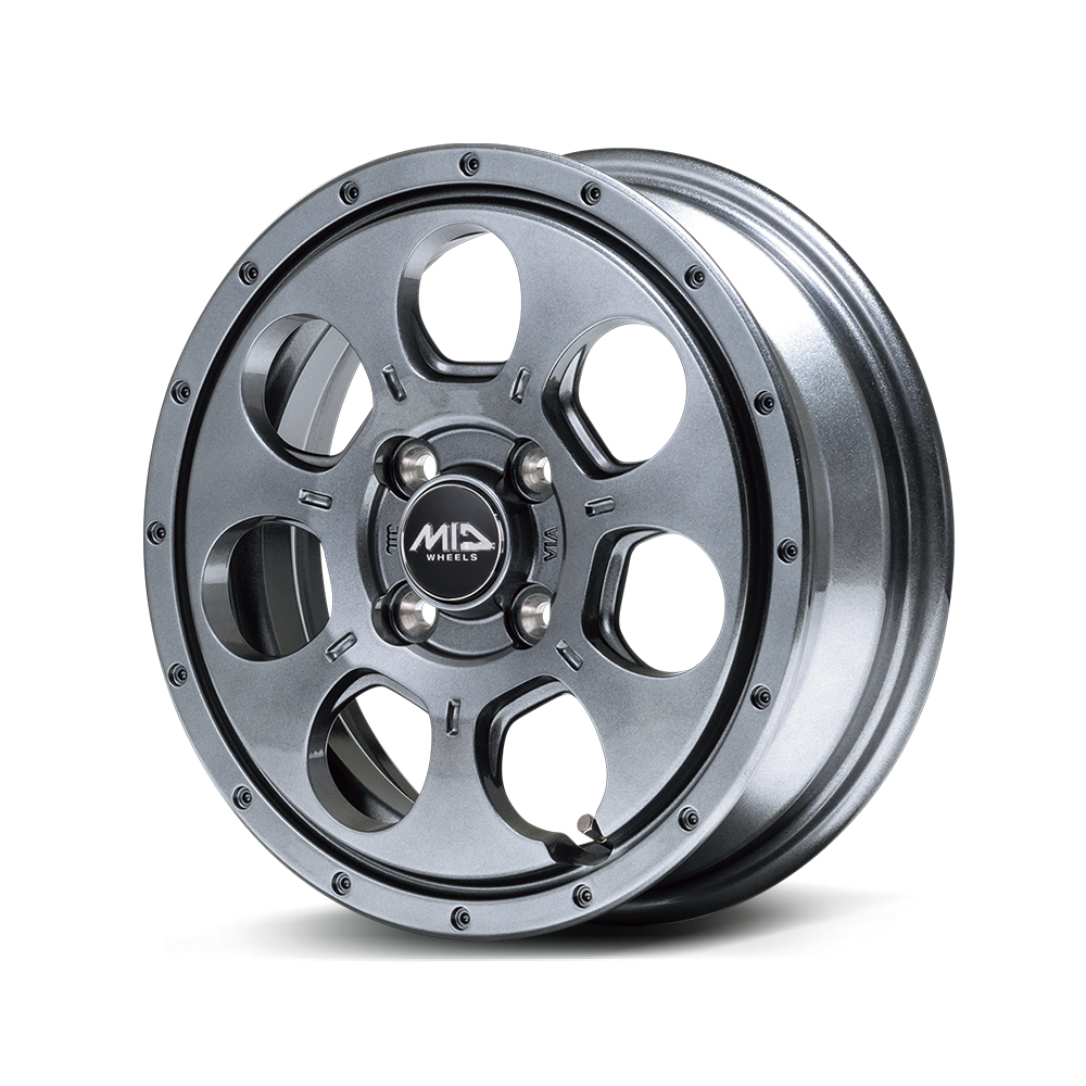 アルミホイール エブリィワゴン DA64W スズキ 【14×4.5J 4-100 INSET45 メタリックグレー】 マルカ MID マッドエージェント 2本セット | マルカサービス | 01