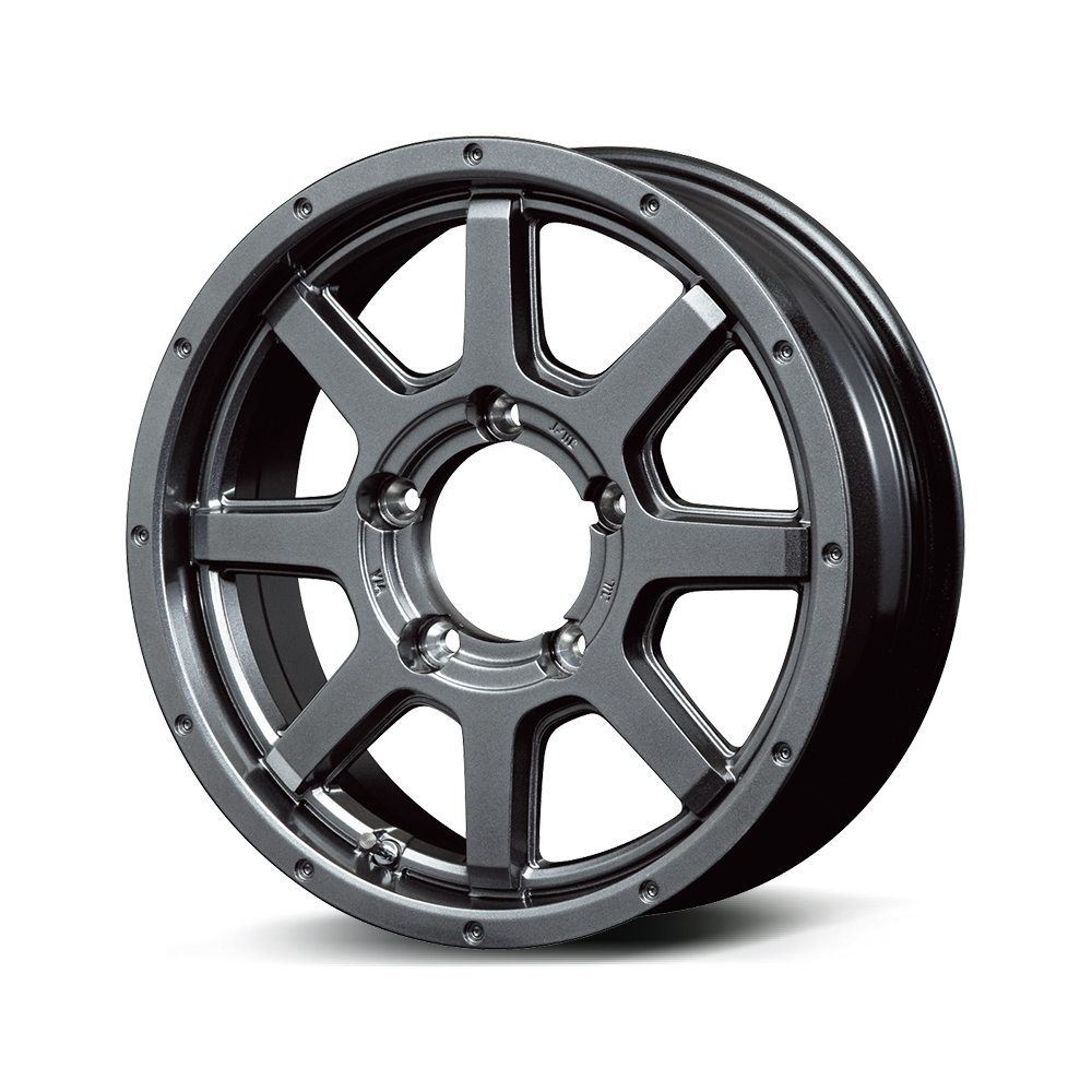 アルミホイール ジムニー 23系 スズキ 【16×5.5J 5-139.7 INSET22 メタリックグレー】 マルカ MID マッドライダー 4本セット 16インチの画像