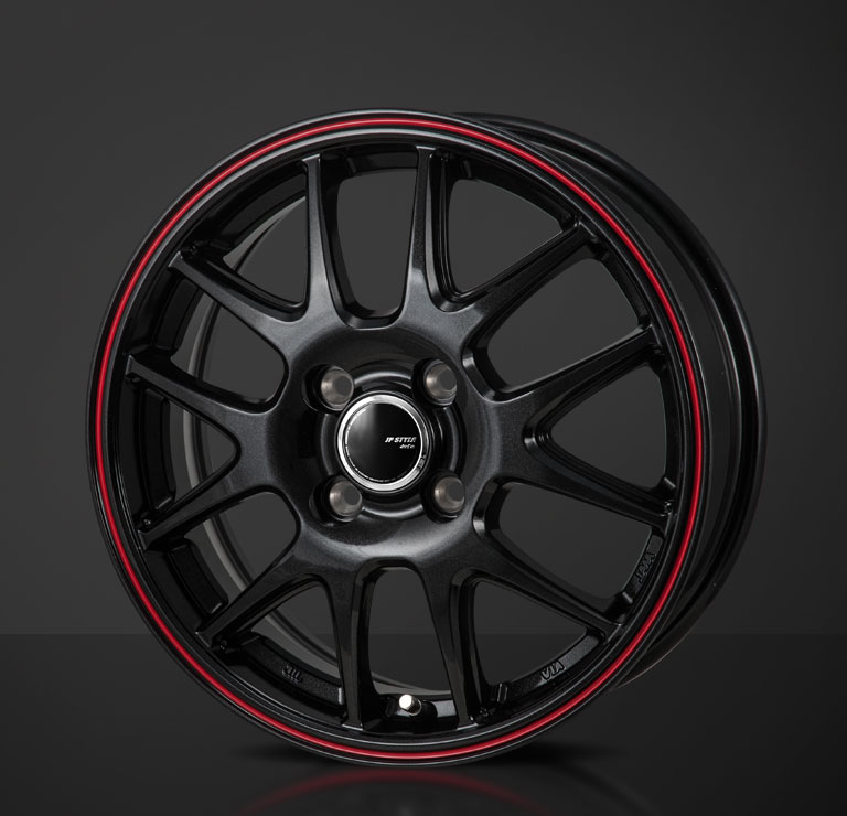 ホイール AZワゴン MJ23 マツダ モンツァジャパン 4本 【13×4.00B 4-100 INSET42 パールブラック/レッドライン】 JPスタイル ジェファの画像