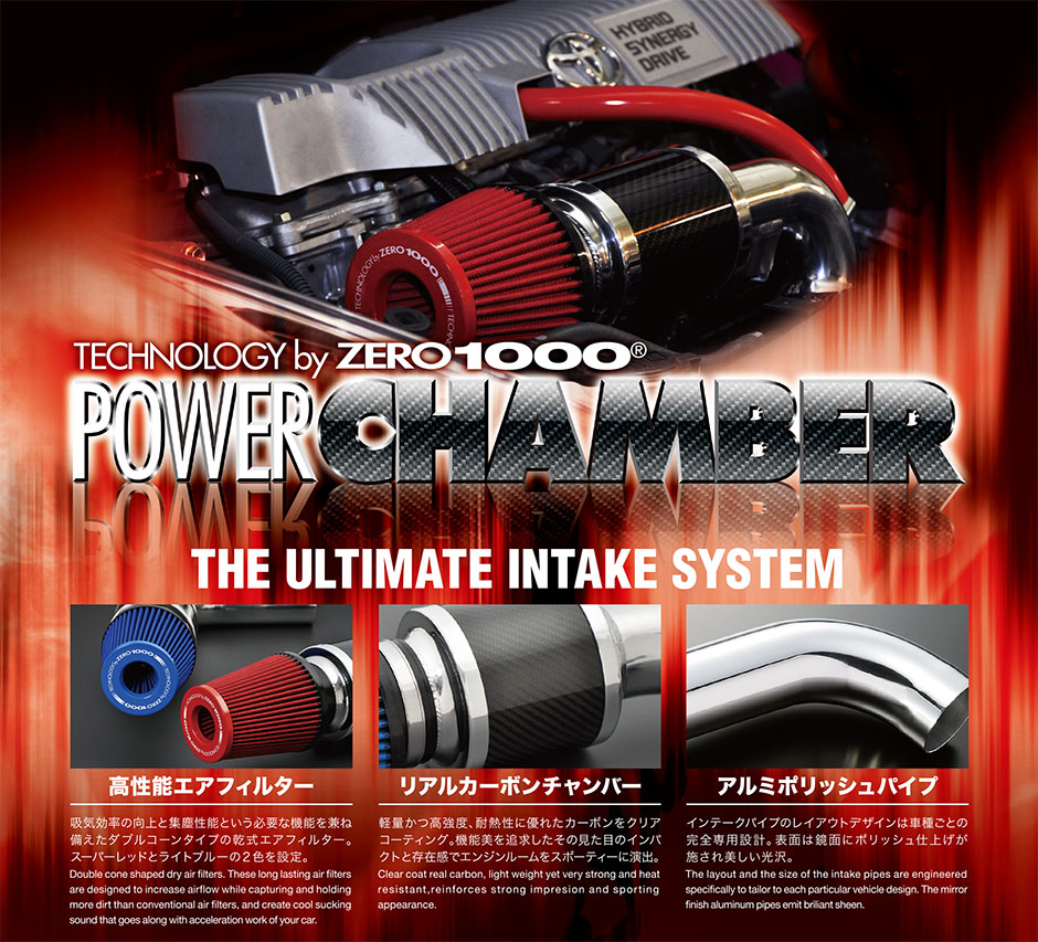 ZERO1000 パワーチャンバー タイプ2 シビック E-EG6 B16A レッド エア 