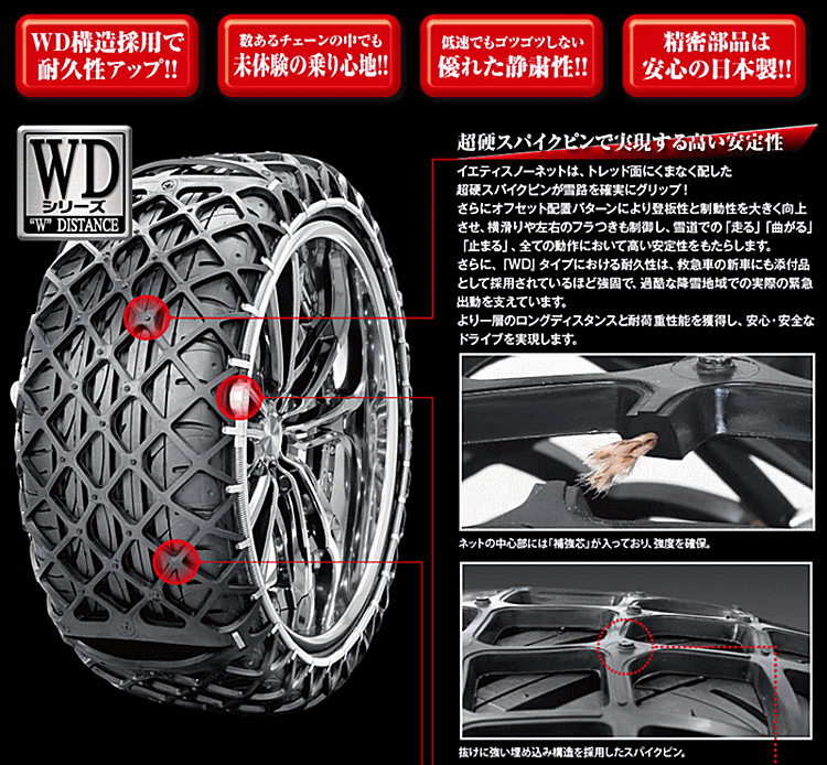0265WDイエティスノーネット 新品未使用 N BOX等 タイヤチェーン ゴム YETI Yeti イエティ 品番：0265WD スノーネットチェーン（非金属
