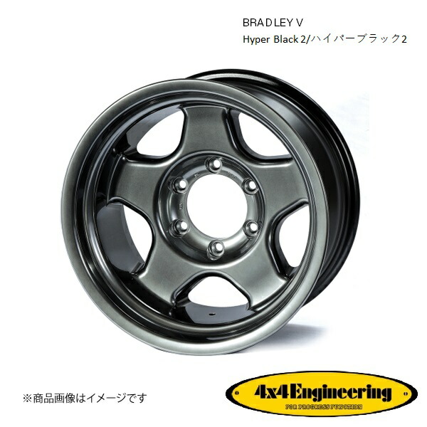 4×4エンジニアリング - ブラッドレーV 16in 6穴 6H 139.7 7.0J -15 4WD 用 車輪 5本 ハイパーブラック2 BRADLEY V アルミホイール-車、バイク、自転車