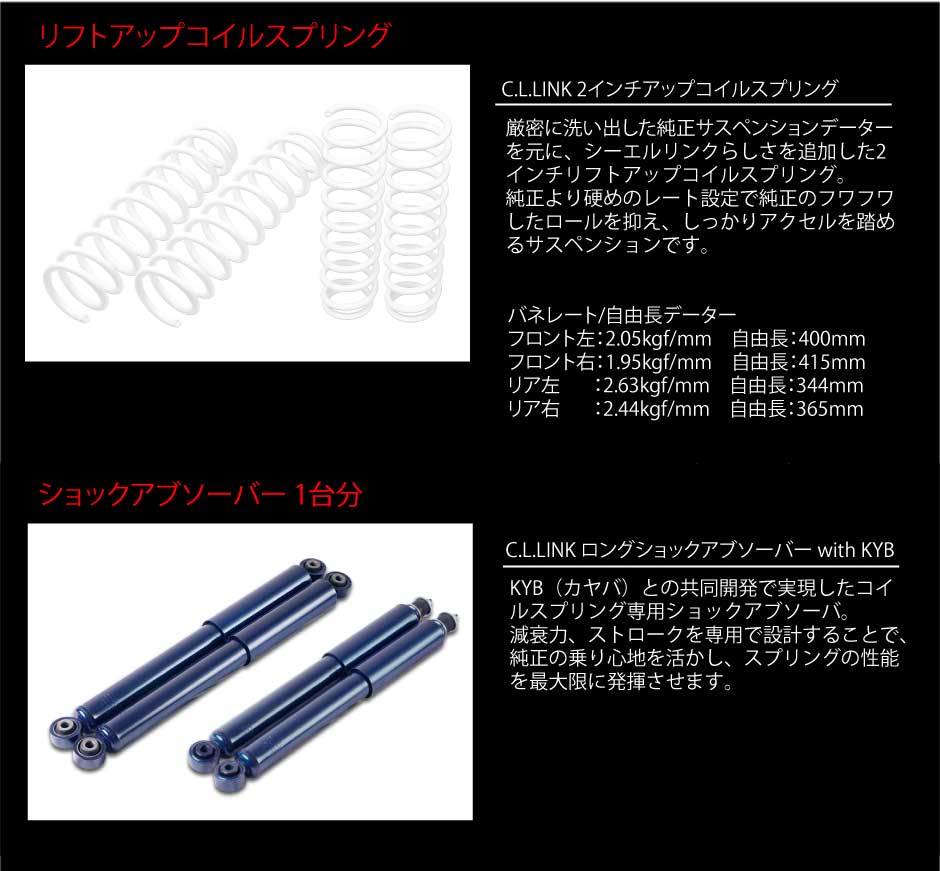 C.L.LINK シーエルリンク 2インチリフトアップ スタンダードキット ブルーラテラルロッド ジムニー JB64 11081536_1