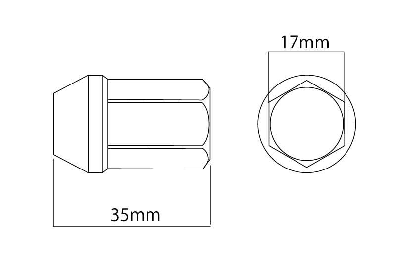 DIGICAM チタンレーシングナット 袋タイプ M12 P1.25 6角 17HEX 35mm 