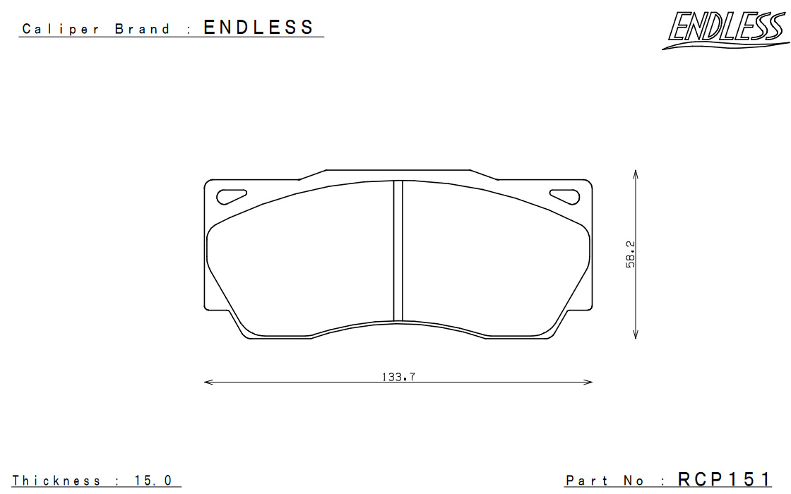 ENDLESS 4POT SYSTEM INCH UP KIT フロント用 ホンダ フィット RS GE8