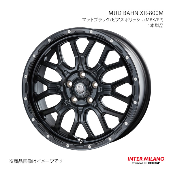 INTER MILANO インターミラノ MUD BAHN XR-800M ホイール 1本単品【15×6.0J 6-139.7 INSET33 マットブラック/ピアスポリッシュ】