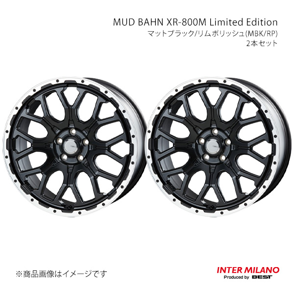 INTER MILANO MUD BAHN XR-800M Limited Edition 車輪 2本仕掛ける【20×8.5J 5-114.3 INSET38 引っ敷き黒いこと/リムポリッシュ】 車、バイク、自転車-タイヤ、ホイール-自動車