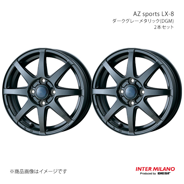 INTER MILANO インターミラノ AZ sports LX-8 ホイール 2本セット【14×5.0J 4-100 INSET38 ダークグレーメタリック】