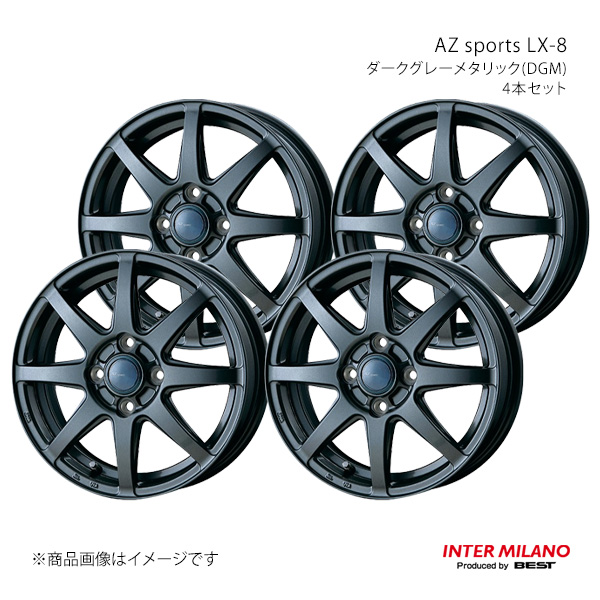 INTER MILANO インターミラノ AZ sports LX-8 ホイール 4本セット【14×5.0J 4-100 INSET38 ダークグレーメタリック】