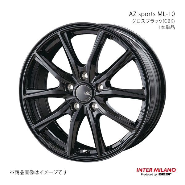 INTER MILANO インターミラノ CLAIRE GZ10 ホイール 1本単品【15×6.0J 5-100 INSET43 グロスブラック】