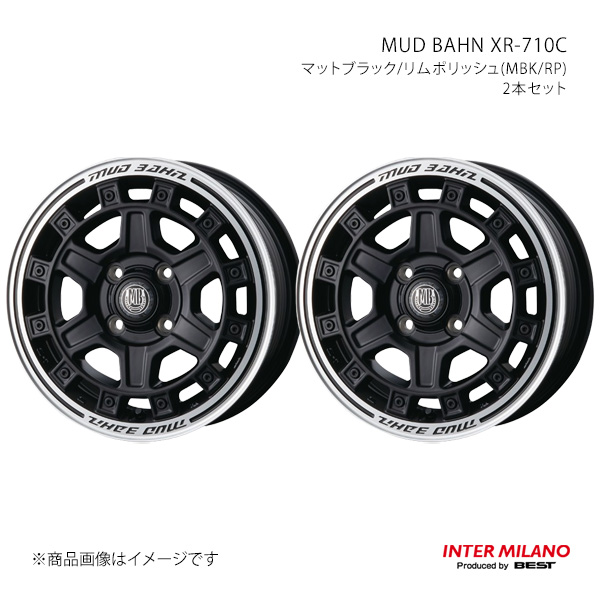 INTER MILANO インターミラノ MUD BAHN XR-710C ホイール 2本セット【15×5.0J 4-100 INSET45 マットブラック/リムポリッシュ】