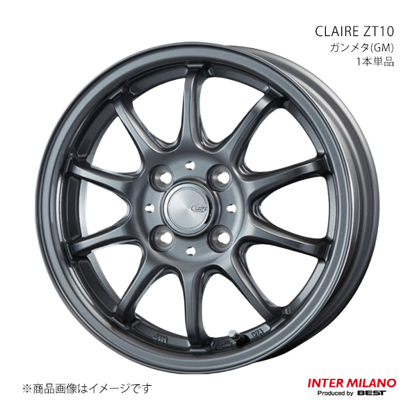 INTER MILANO インターミラノ CLAIRE ZT10 ホイール 1本単品 オッティ 90系 2006/10〜2013/6【14×4.5J 4-100 INSET45 ガンメタ】