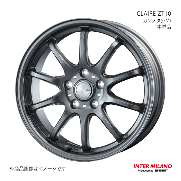 INTER MILANO インターミラノ CLAIRE ZT10 ホイール 1本単品【17×7.0J 5-100 INSET48 ガンメタ】