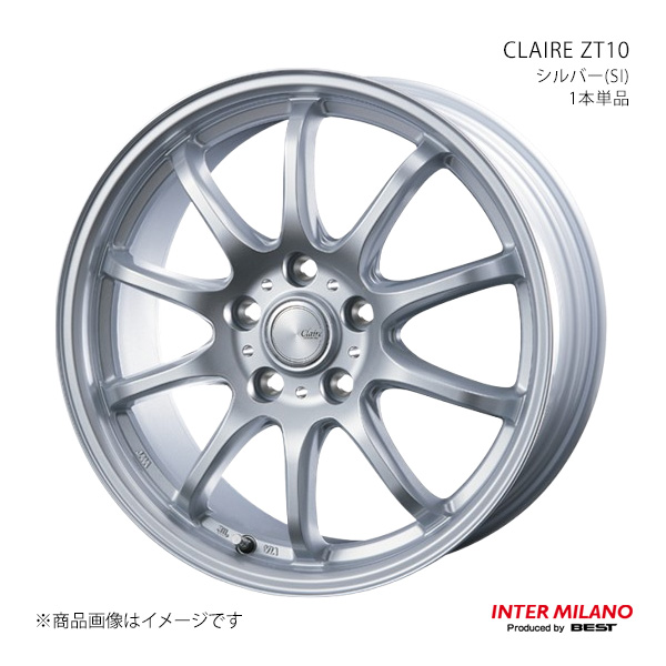 INTER MILANO インターミラノ CLAIRE ZT10 ホイール 1本単品【17×7.0J 5-114.3 INSET38 シルバー】