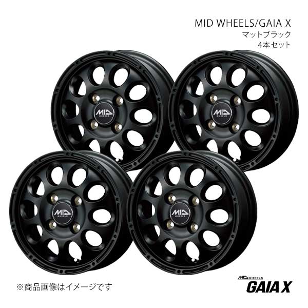 MID WHEELS/ガイアX アルミホイール4本セット【12×4.00B 4-100 INSET42 BKK】MID WHEELS/GAIA X D97624043342030N×4