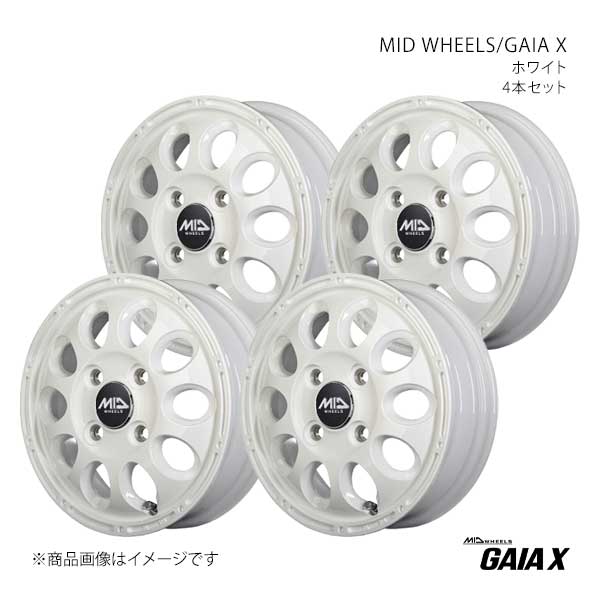 MID WHEELS/ガイアX アルミホイール4本セット【12×4.00B 4-100 INSET42 WHI】MID WHEELS/GAIA X D97624043342040N×4