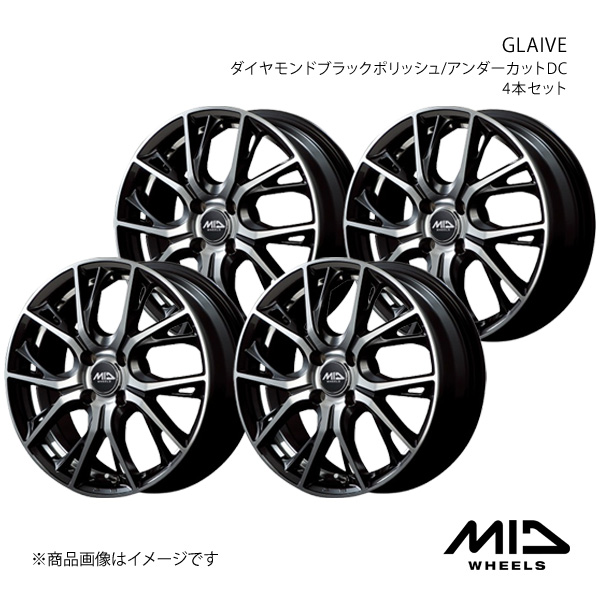 MID WHEELS/GLAIVE フリード/フリードスパイク GB/GP系 ホイール4本【16×6.0J 4-100 INSET50 ダイヤモンドブラックポリッシュ/UCDC】