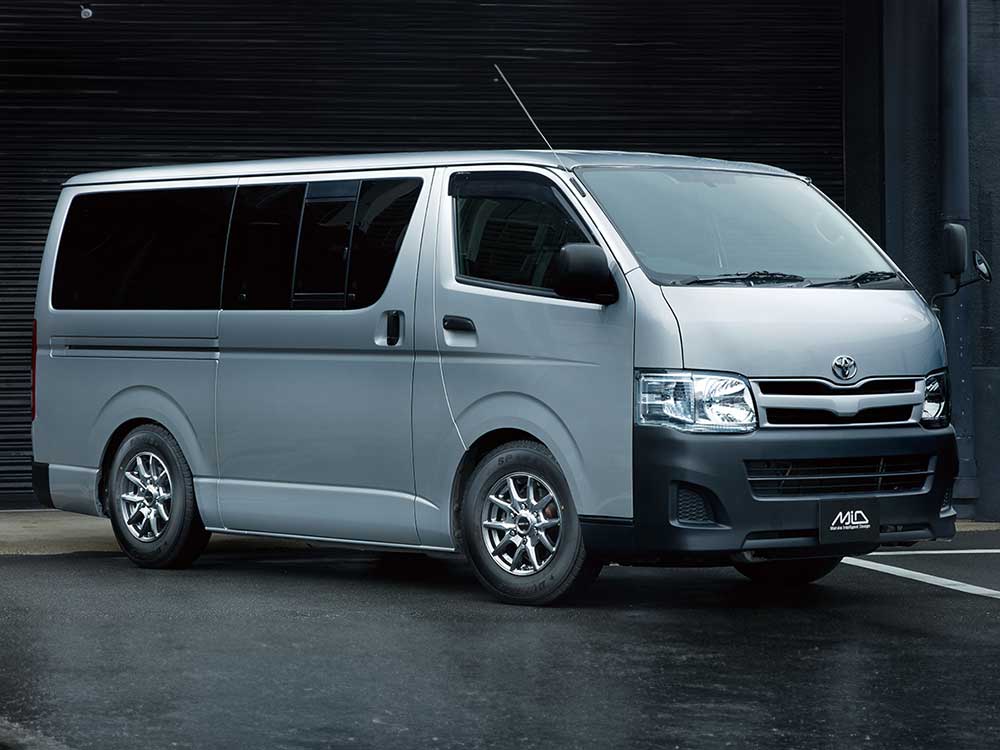 MID WHEELS/KG-25 ハイエース 200系 アルミホイール4本セット【16×6.5J 6-139.7 INSET38 BLK】V97A6656D338BK0N×4の画像