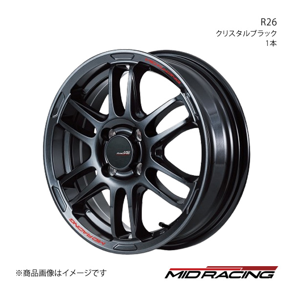 ｒページ MID RACING/R26 ラパン HE33S アルミホイール1本【15×5.0J 4-100 INSET45