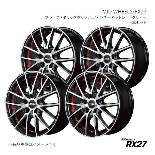 MID WHEELS/RX27 コペン L880K アルミホイール4本セット【15×4.5J 4-100 INSET45 BKR】F74754543345036N×4