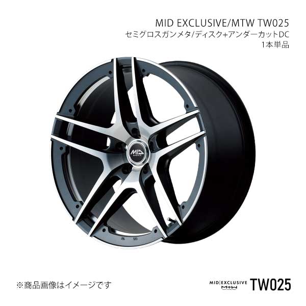 MIDエクスクルーシブ/MTW TW025 アルミホイール1本【19×8.5J 5-114.3 INSET35 SGU】MID EXCLUSIVE/MTW TW025 X19A985573350290×1