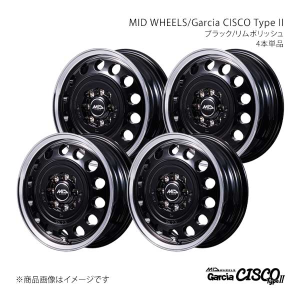 MID WHEELS/ガルシアシスコ タイプ2 アルミホイール4本セット【14×5.0J 8-100/114.3 INSET42 BRP】D70645057348BKP0×4