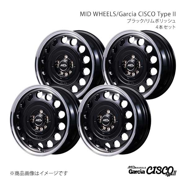 MID WHEELS/ガルシアシスコ タイプ2 アルミホイール4本セット【15×5.5J 9-100 INSET40 BRP】D70655593340BKP0×4