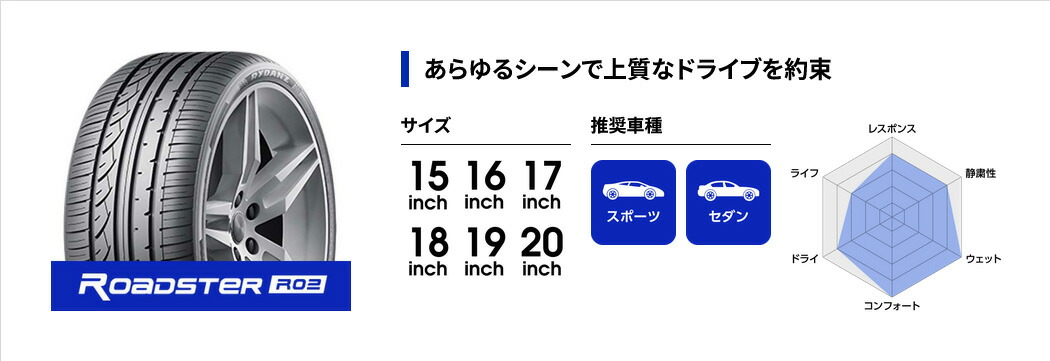 RYDANZ レイダン タイヤ 2本セット ROADSTER R02 235/50R19 103W XL Z0117×2 タイヤ単品の画像