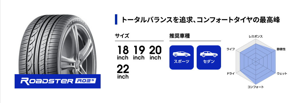 RYDANZ レイダン タイヤ 2本セット ROADSTER R02S 265/35R22 102W XL Z0055×2 タイヤ単品の画像