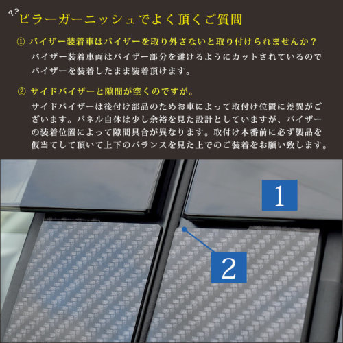 SecondStage/セカンドステージ ピラーガーニッシュ 純正バイザー装着車