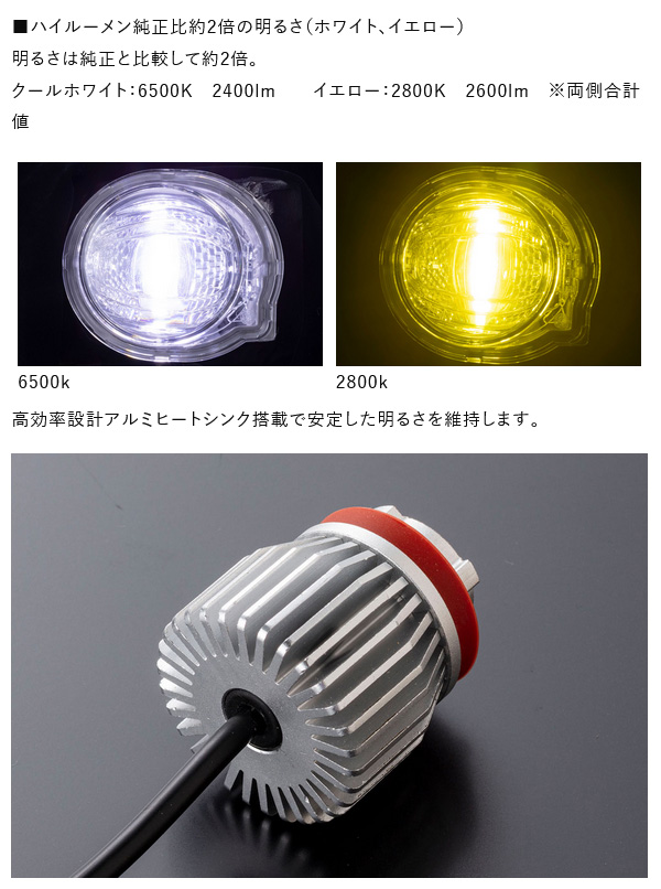 Valenti ヴァレンティ ジュエルLEDエクスチェンジフォグバルブ 6500K
