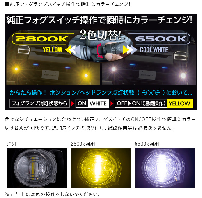 ヴァレンティ エクスチェンジLEDフォグバルブ ハイエース　LFG203-WY Valenti ヴァレンティ ジュエルLEDエクスチェンジバイカラーフォグ