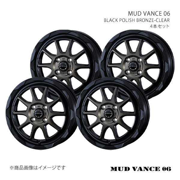 MUD VANCE 06 マッドヴァンス ゼロシックス ホイール 4本セット 0039816×4 【16×6.0J 4-100 INSET40 BLACK POLISH BRONZE-CLEAR】