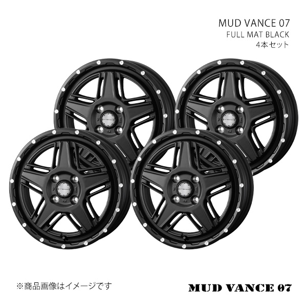 MUD VANCE 07 マッドヴァンス ゼロセブン ホイール 4本セット 0040529×4 【14×4.5J 4-100 INSET45 FULL MAT BLACK】