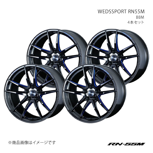 WEDS - SPORT RN55M ウェッズ運動競技 アールエヌ55エム 車輪 4本仕掛ける 0073554×4 【19×8.5J 5-114.3 INSET38 BBM】 アルミホイール-タイヤ、ホイール