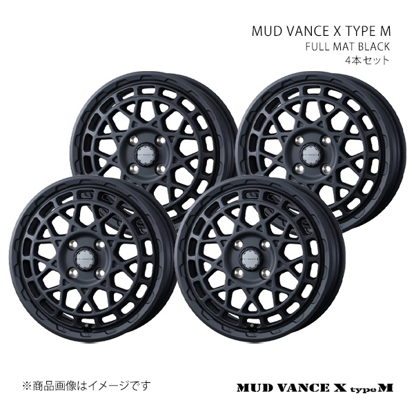 MUD VANCE X TYPE M マッドヴァンス エックス タイプエム ホイール 4本セット 0041562×4 【14×4.5J 4-100 INSET45 FULL MAT BLACK】