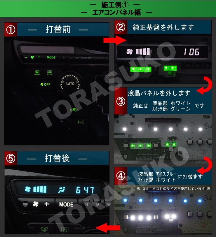 LEDチップ 3216 ホワイト 白 10個セット SMD LED 打ち
