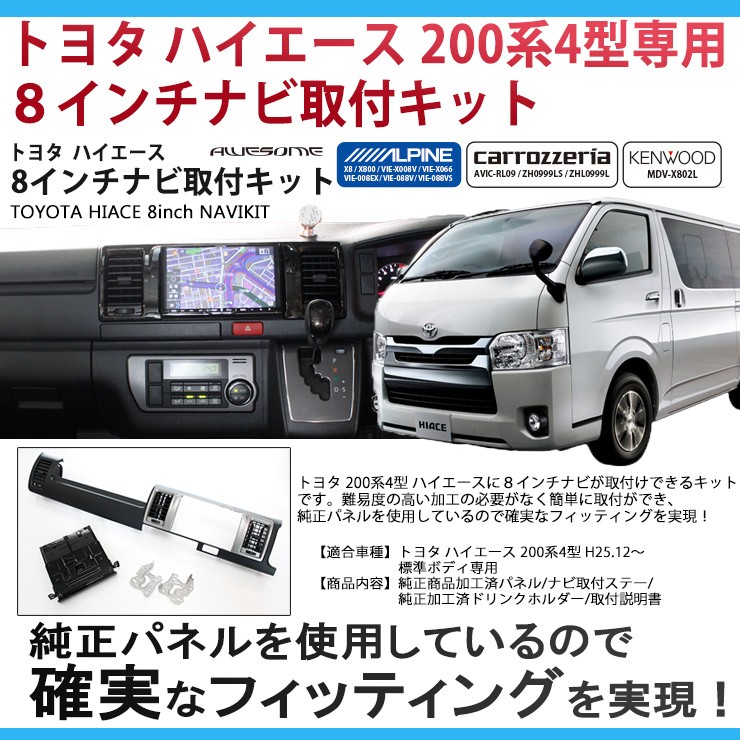 200系5型ハイエース 8インチナビ用パネル お待たせ 