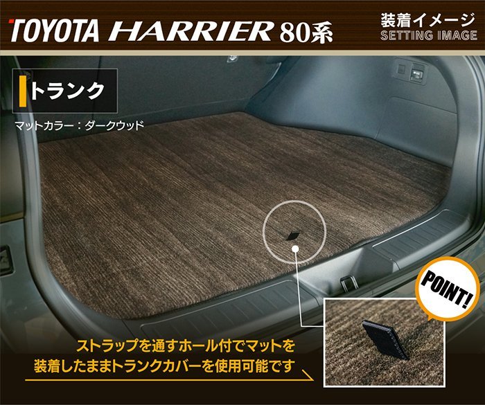 トヨタ 新型 ハリアー 80系 トランクマット ラゲッジマット 車 マット カーマット ウッド調カーペット 木目 送料無料