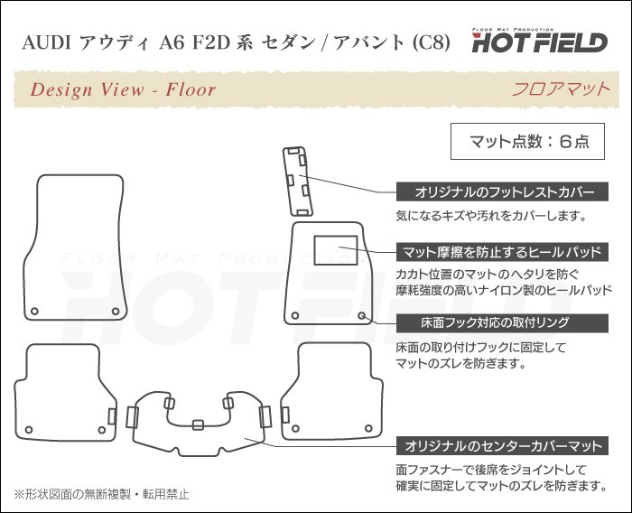 Audi（アウディ） 新型 A6 (C8) F2D系 フロアマット 車 マット 