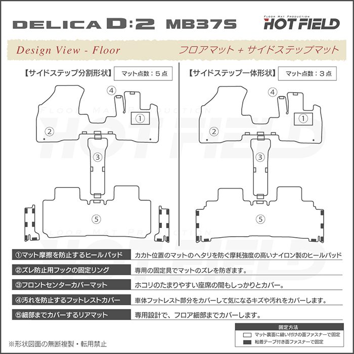 三菱 新型 デリカ D2 MB37S フロアマット＋ステップマット 車 マット カーマット 重厚Profound HOTFIELD 光触媒抗菌加工 送料無料 : ms delica d2 mb37s floors p : フロアマット専門店 HOTFIELD