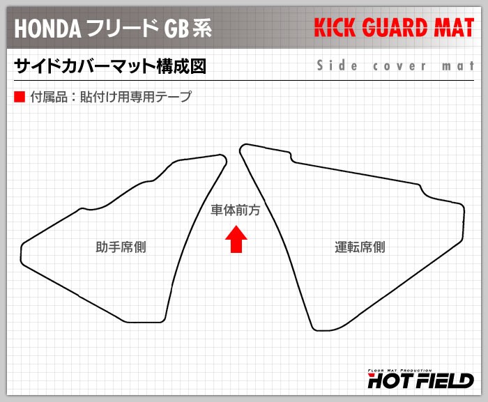 ホンダ フリード GB系 サイドカバーマット キックガード  車 マット カーマット  HOTFIELD 送料無料 【Y】｜carboyjapan｜07