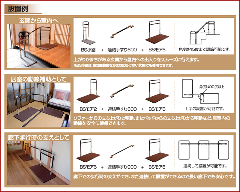 シコク BSモア2 625-120 置き型手すり : 458359 : ケアショップ