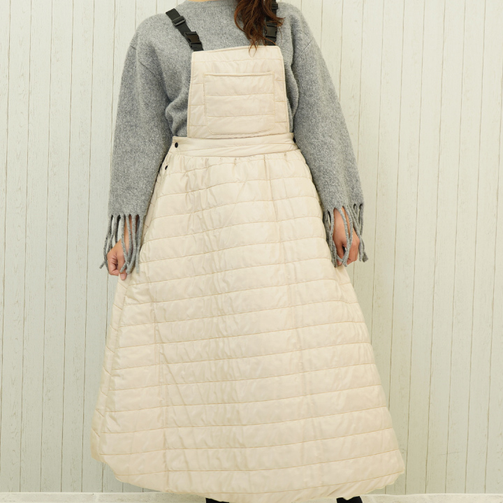 CARESTAR（ケアスター） 蓄熱 サロペットスカート フレア ロング 秋冬