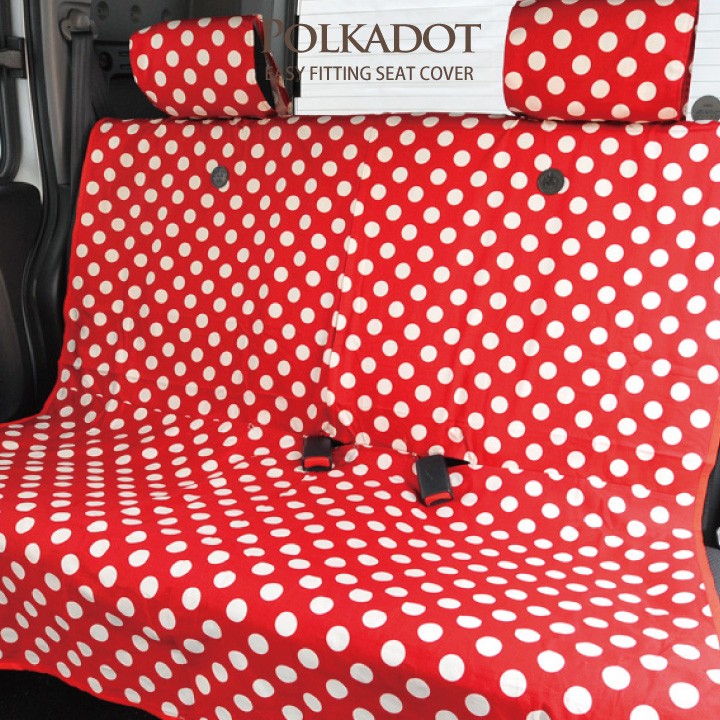 シートカバー ポルカドット 水玉 エプロンタイプ 軽自動車 全席セット z-style | z-style | 01