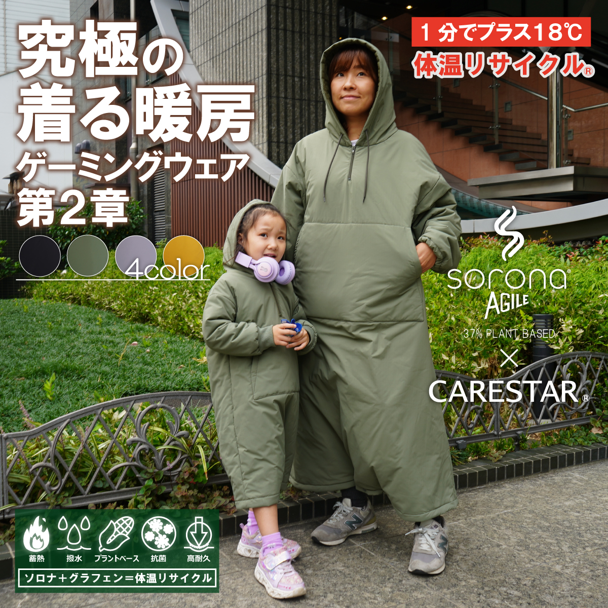 ケアスター蓄熱＆撥水ソロナタフゲーミングジャケットCARESTAR17