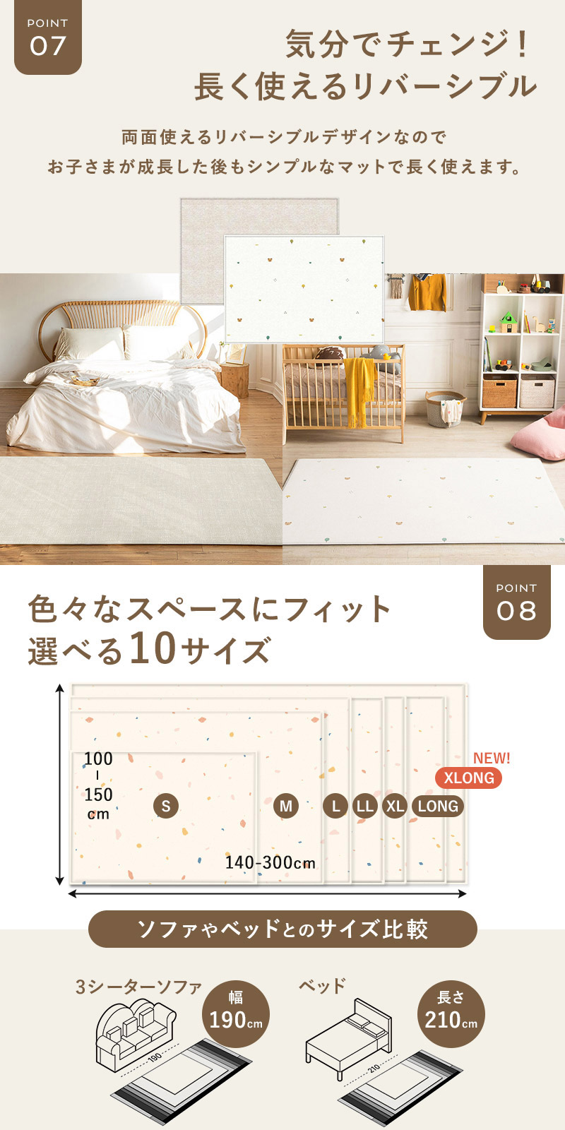 PARKLON プレイマット ベビーマット やわらかクッションマット