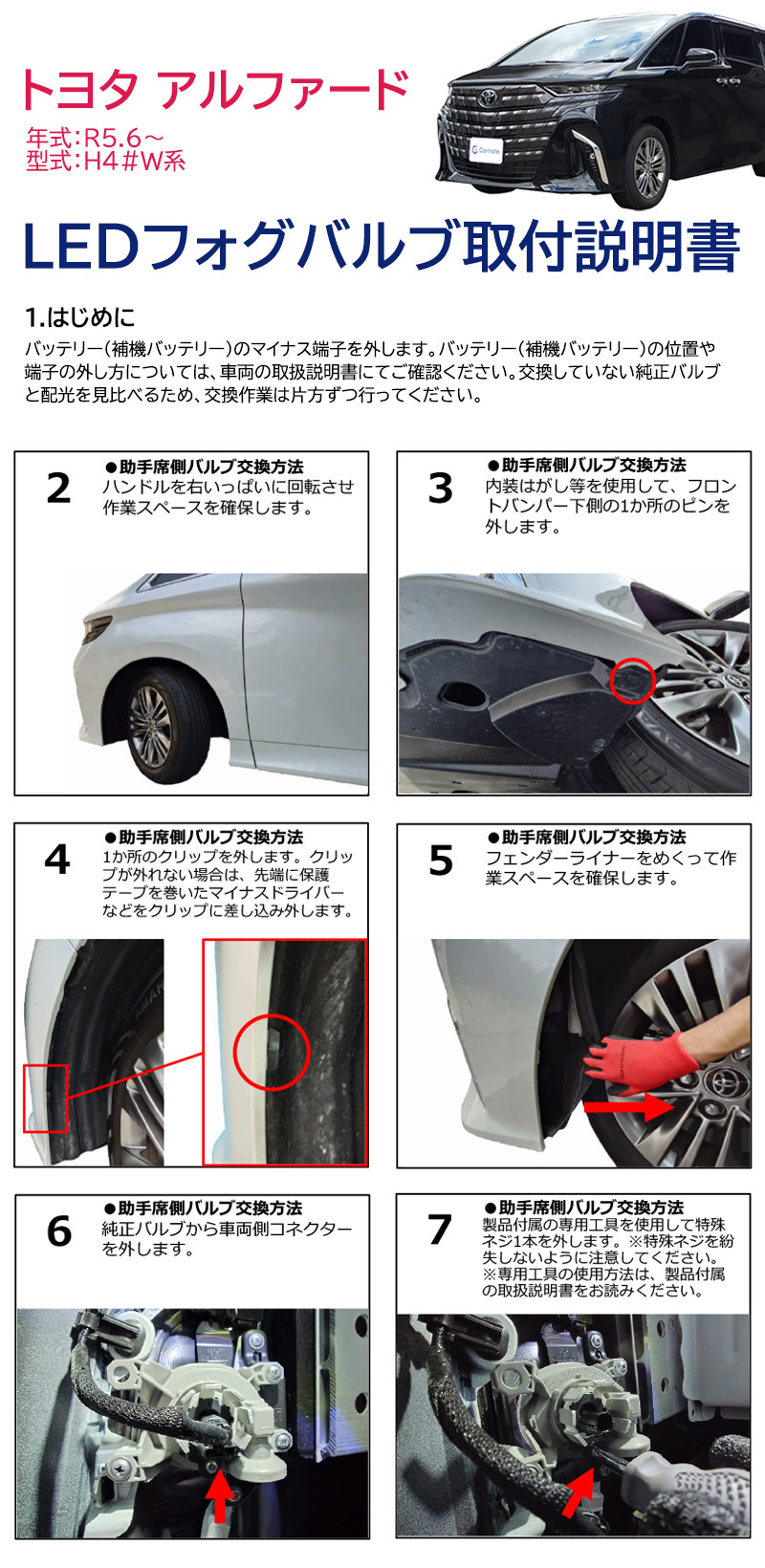 新車外し 30 アルファード トヨタ純正 LED フォグランプ ライト