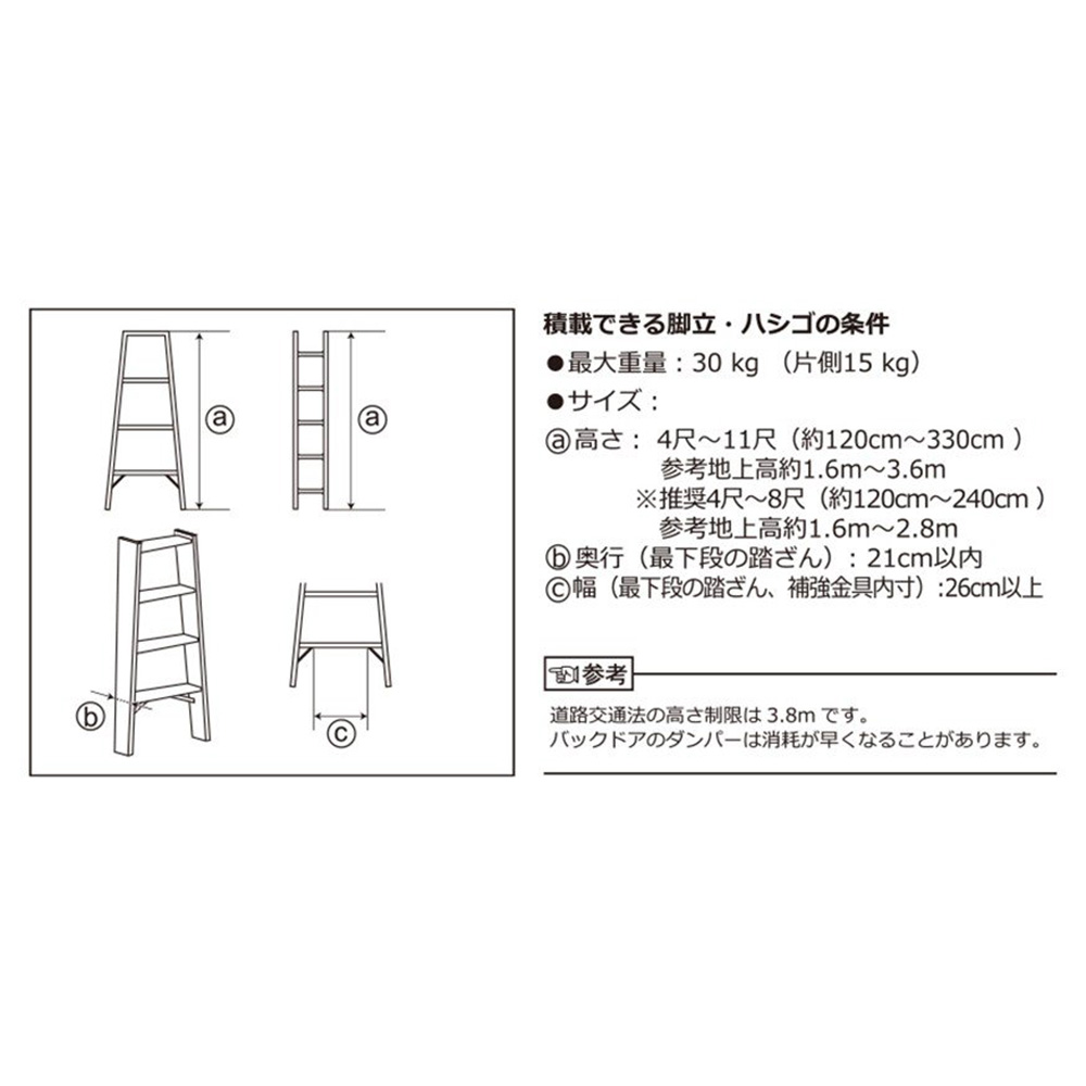 INNO ハイエース 200系 ワイドボディ BU601 脚立 ／ ハシゴ リア