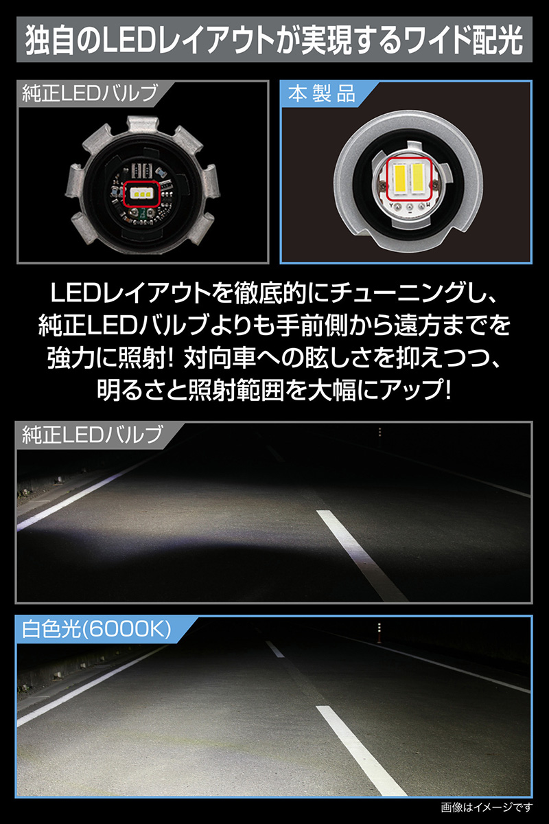 カーメイト 車 LED フォグランプ 2色切り替え BW584 GIGA フォグ